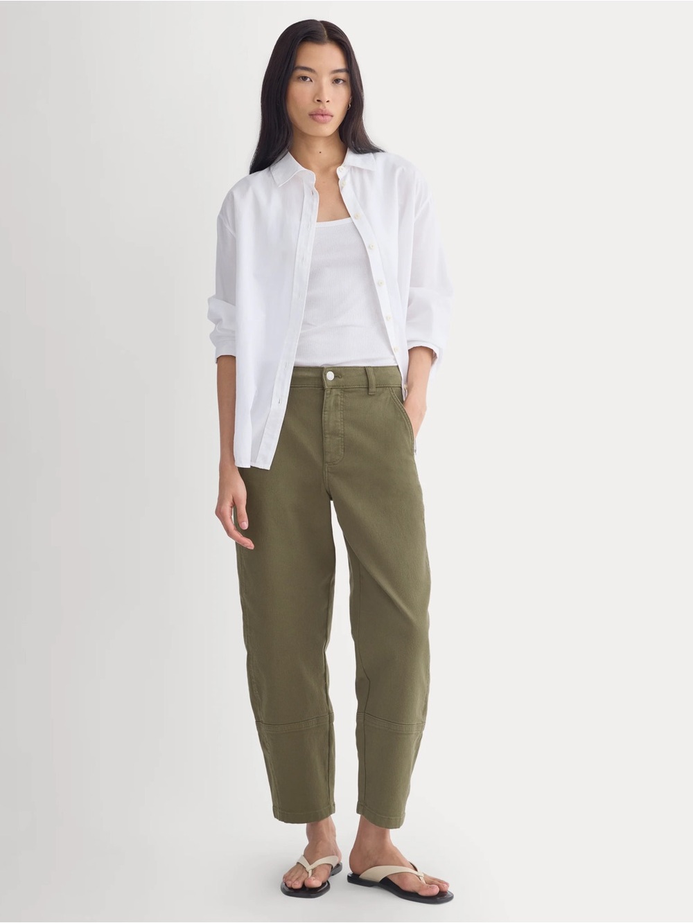 Everlane green high-waisted barrel pants - size 14 - Picture 6 of 7
